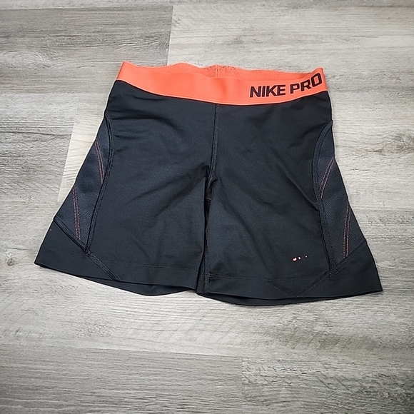 Nike Pants - NIKE Women’s Dry Fit Pro Slider Baseball Shorts Size Small Black Orange Sports